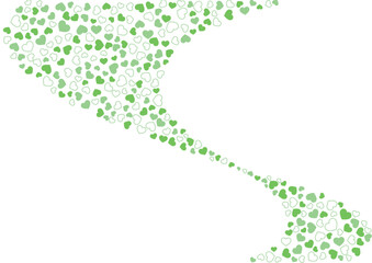 ハート柄の背景 緑系の3色 フチと単色 ハート