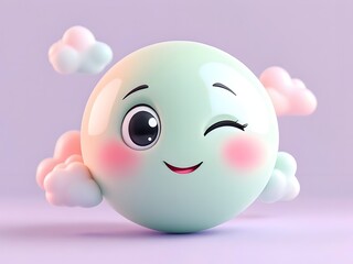 Fototapeta premium 3D styled cute and funny emojis with backgrounds, not isolated