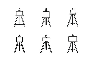 easel stand line art vector illustration