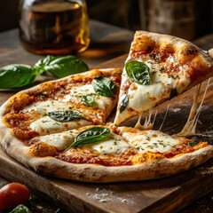 close up of delicious pizza