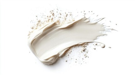 Ivory color brush stroke isolated on white background. Generative AI