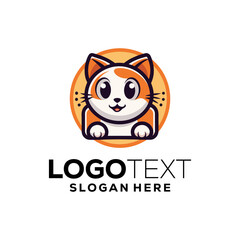 vector illustration of an abstract logo of cat