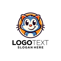 vector illustration of an abstract logo of cat