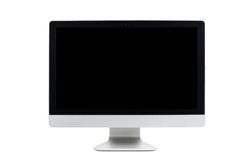 Desktop with blank screen isolated on PNG transparent background, cut out