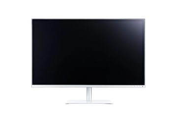 Monitor On Black BG isolated on PNG transparent background, cut out