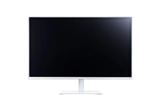 Monitor On Black BG isolated on PNG transparent background, cut out