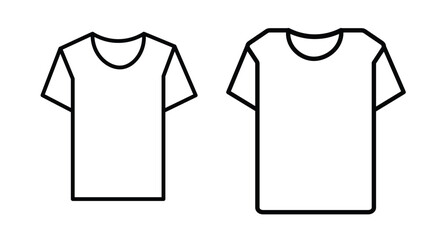 
T-shirt icon set. T-shirt icon with outline and glyph style. Shirt, t-shirt, apparel store. T-shirt design template. Vector illustration.
