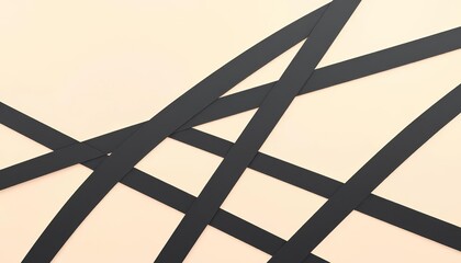 Pastel background with intersecting black stripes forming a simple geometric pattern, stripes, lines
