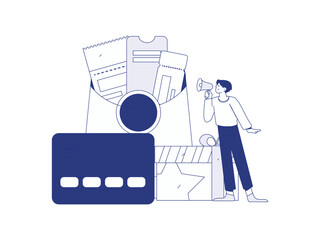 Holiday shopping people doing e-commerce online shopping flat vector concept operation hand drawn illustration
