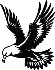 Fototapeta premium Albatross soaring gracefully silhouette vector illustration