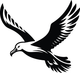 Albatross Soaring Silhouette Graceful Flight Vector Illustration