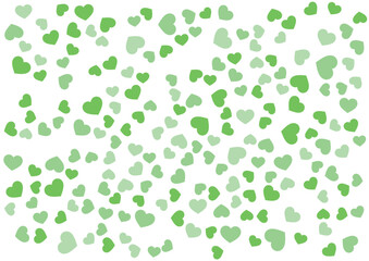 ハート柄の背景 緑系の3色 ハート