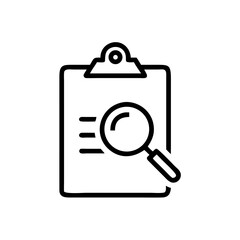 Clipboard with Magnifying Glass Icon Design