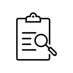 Clipboard with Magnifying Glass Icon Design