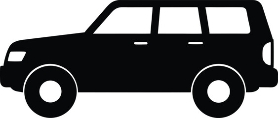 SUV Linework black silhouette vector, Car black symbol