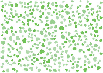 ハート柄の背景 緑系の3色 ハート