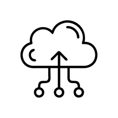 Cloud Upload with Vector Path Nodes Icon Design