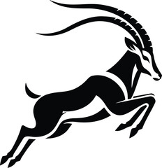 Antelope Leaping Gracefully Silhouette Modern Illustration