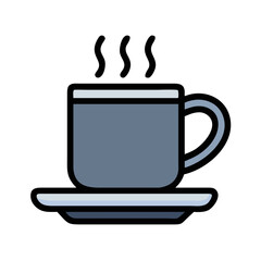 Coffee Mug on Plate Icon Design