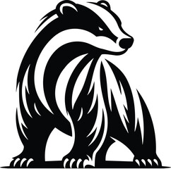 Defiant badger silhouette with arched back and raised claws