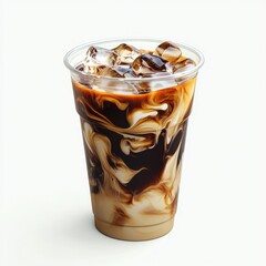 Iced coffee drink in a plastic cup