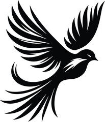 Elegant Bird Silhouette in Flight Modern Vector Illustration