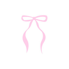 Pink ribbon bows. Vector illu 