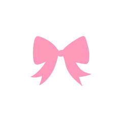 Pink ribbon bows. Vector illu 