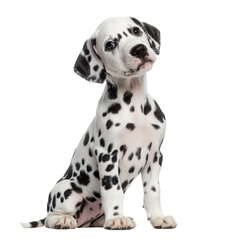 Playful Dalmatian Puppy Sitting with an Adorable Expression