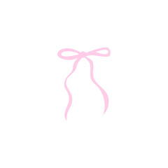 Pink ribbon bows. Vector illu 