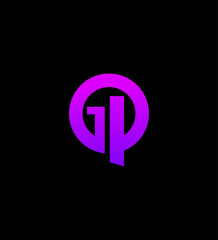 Abstract Purple Gradient GP Logo Design, Modern Branding, Circle