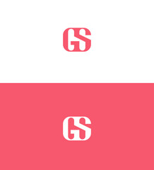 GS Logo Design Modern, Minimalist, Interlocked, Monogram, Branding, White, Pink, Square, Identity