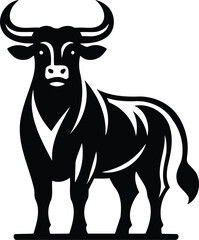 Elegant Cow Silhouette Standing Proudly in Modern Style