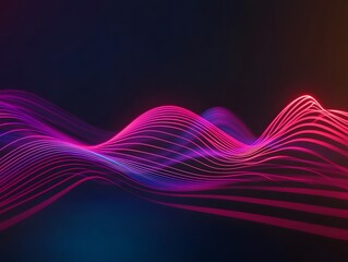 Abstract digital waves of vibrant pink and blue lines.