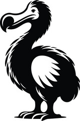 Dodo Bird Silhouette with Curious Expression Vector Illustration © dinil