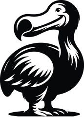 Proud dodo bird silhouette with tilted head and open beak © dinil