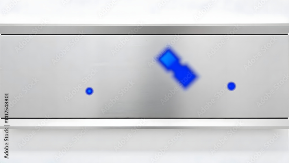 Poster perfect synthetic cobalt beryl crystal with internal data lattice, gemstone computing concept