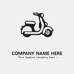 Fototapeta premium Scooter silhouette illustration black and white for logo company vector image 