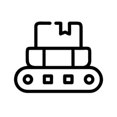 Conveyor Belt Transporting Packages Icon Design