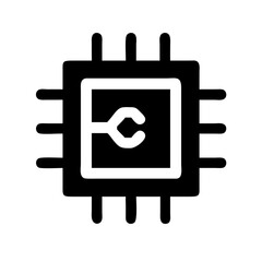CPU Chip with Installation Tool Icon Design