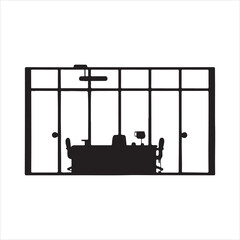 office partition icon black silhouette
