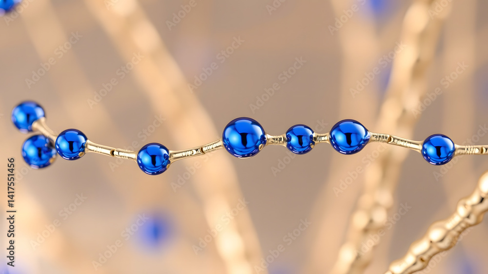 Poster shape-memory alloy in mid-transformation, cobalt blue metallic droplets forming neural connections