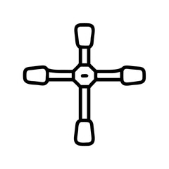 Cross Wrench for Tire Change Icon Design