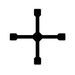 Cross Wrench for Tire Change Icon Design