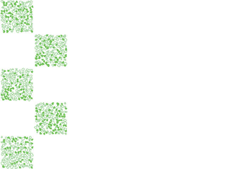 ハート柄の背景 緑系の3色 フチと単色 ハート