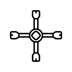 Cross Wrench for Tire Change Icon Design