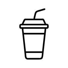 Cup with Straw and Lid Icon Design