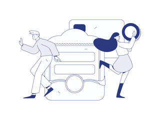 Holiday shopping people doing e-commerce online shopping flat vector concept operation hand drawn illustration
