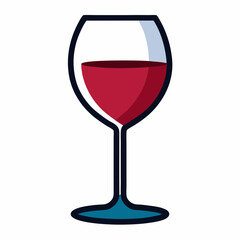 Wine glass icon on white background