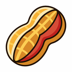 Peanut icon on white background	
